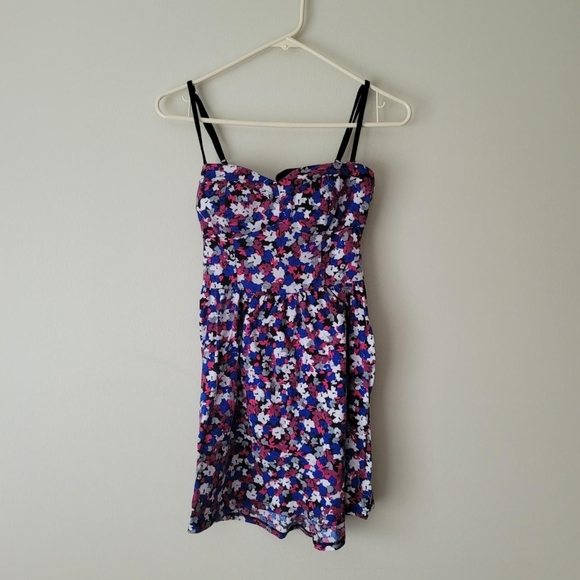 Material Girl, Colorful Bustier Floral Dress - M - Picture 1 of 2